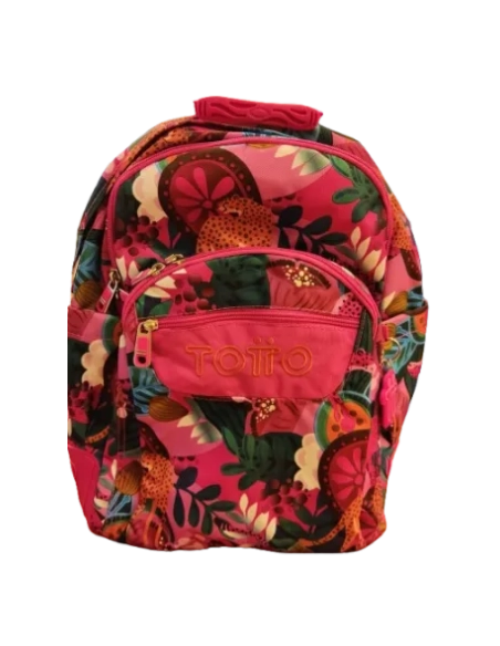 Mochila escolar Totto Crayoles Jaguar tropical Rosa