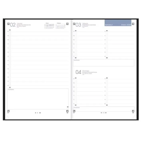 Agenda oxford minimal semana vista