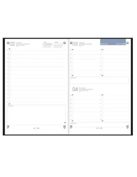 Agenda oxford minimal semana vista