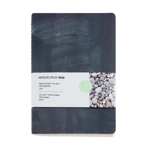 Libreta cuaderno MiquelRius A6 StonePaper papel piedra negra