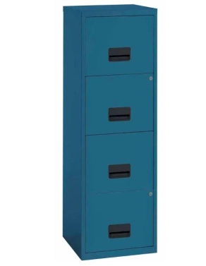 Archivador metalico 4 cajones carpetas colgantes azul