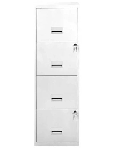 Archivador metalico 4 cajones carpetas colgantes blanco