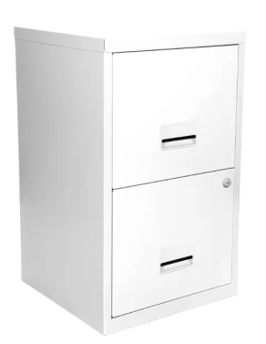 Archivador metalico 2 cajones carpetas colgantes  blanco