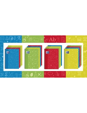 Cuaderno Oxford asignaturas folio colores surtidos