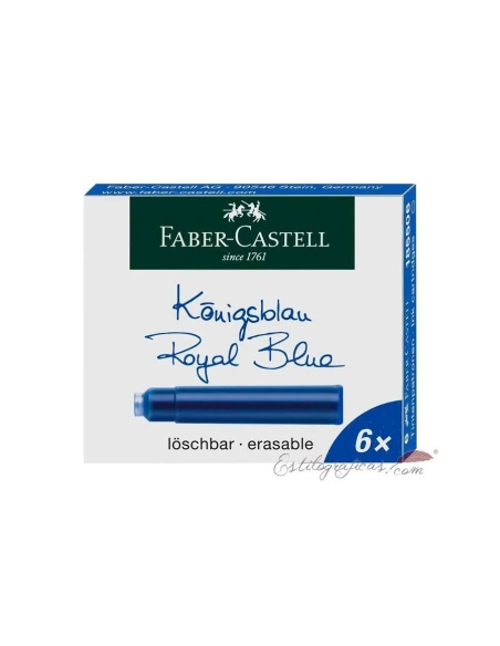 Cartuchos tinta pluma Faber Castell caja 6 unidades