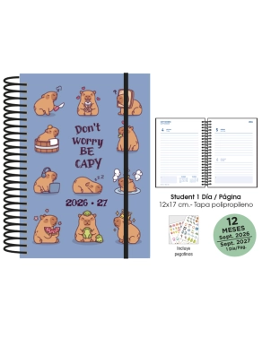 Agenda escolar capybara senfort