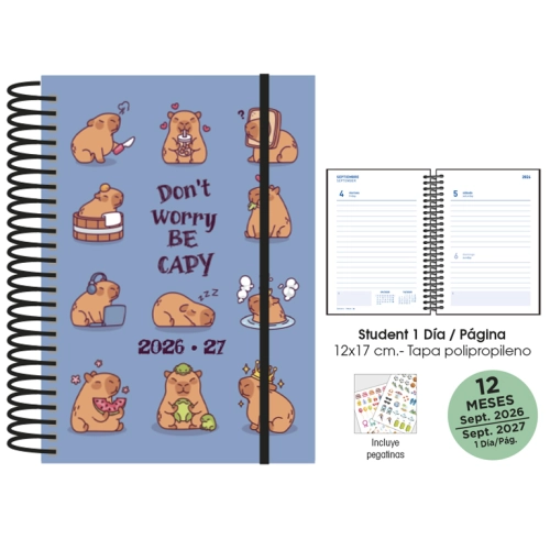 Agenda escolar capybara senfort