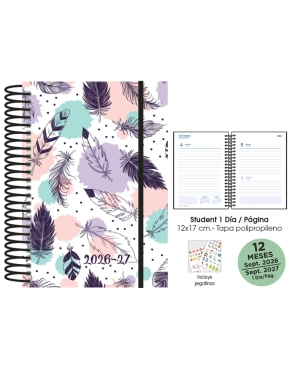 Agenda escolar plumas Senfort