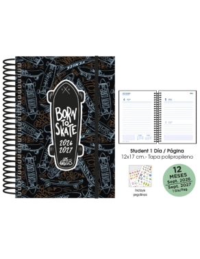 Agenda escolar Born to skate