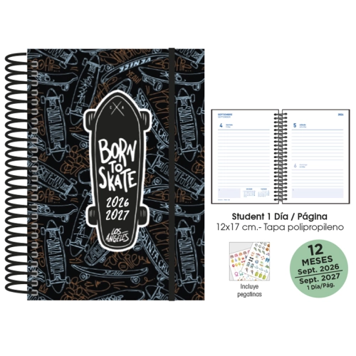 Agenda escolar Born to skate