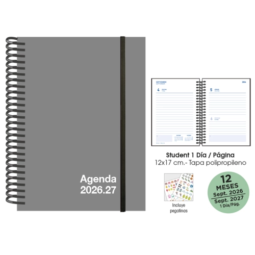 Agenda escolar día por página 1/8 students Senfort