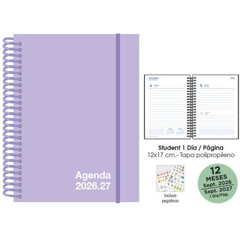 Agenda escolar día por página 1/8 students Senfort