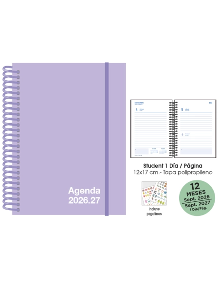 Agenda escolar día por página 1/8 students Senfort