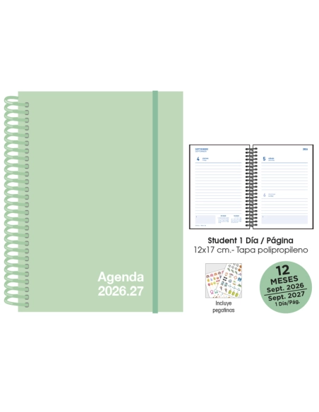 Agenda escolar día por página 1/8 students Senfort