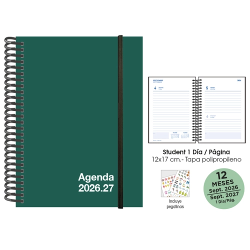 Agenda escolar día por página 1/8 students Senfort