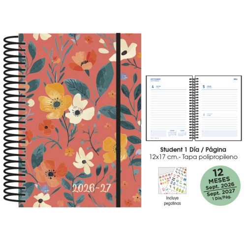 Agenda escolar día página 120x170 Coral Senfort