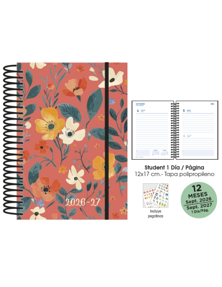 Agenda escolar día página 120x170 Coral Senfort