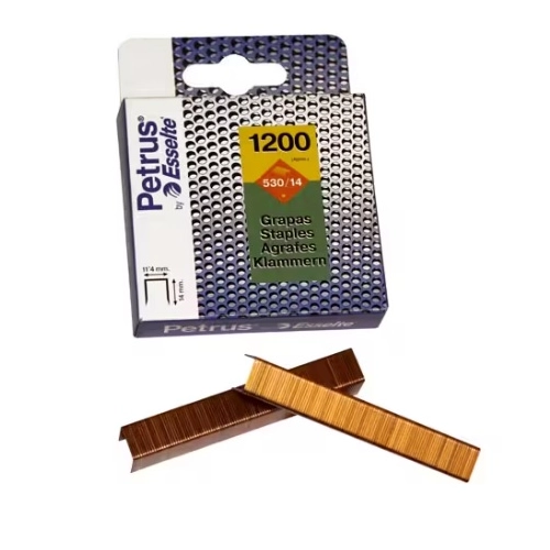 Caja 1200 grapas Petrus 530/14 cobre