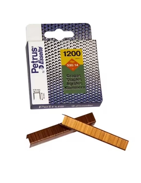 Caja 1200 grapas Petrus 530/14 cobre
