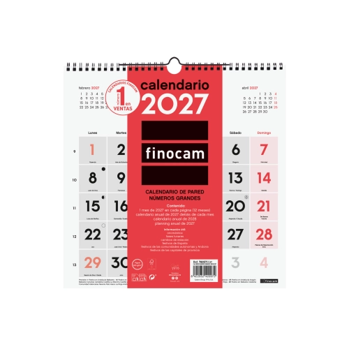 Calendario pared Finocam