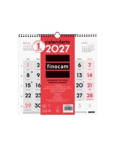 Calendario pared Finocam