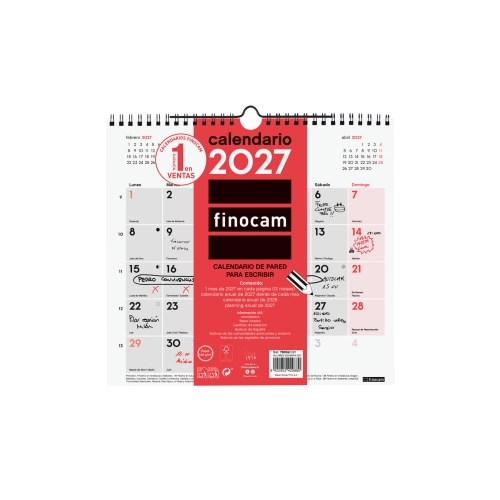Calendario pared finocam