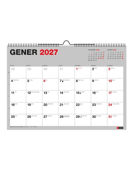 Calendario 2027 pared catalán Miquel Rius