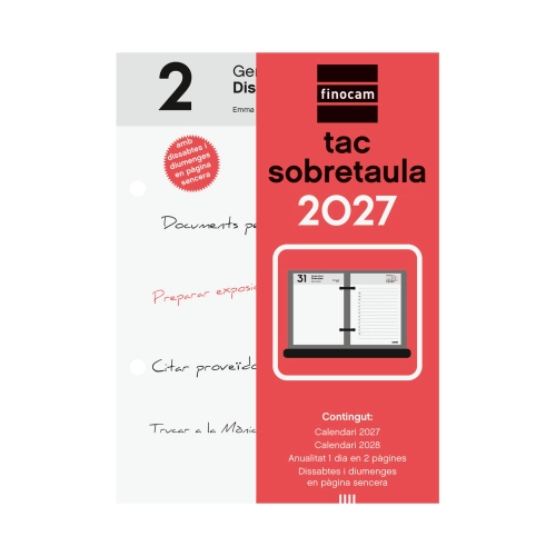 Calendario sobremesa 2027 finocam catalan